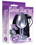 The 9s The 9's The Silver Starter Bejeweled Heart Stainless Steel Plug - Violet