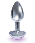 The 9s The 9's The Silver Starter Bejeweled Heart Stainless Steel Plug - Violet - Image 2