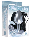 The 9s The 9's The Silver Starter Bejeweled Heart Stainless Steel Plug - Diamond