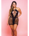 Glitter Netted Bad Romance Chemise Black QN