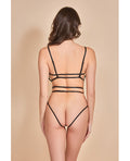 Hauty Heartburn Mesh & Velvet Teddy w/Open Back Black SM - Image 2