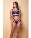 Hauty Along the Lines Strappy Bra & Cheeky Low Rise Panty Navy SM