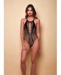 Hauty Lights Off Halter Neck Teddy Black O/S