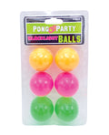 Island Dogs Black Light Pong Balls - Asst. Colors Pack of 6
