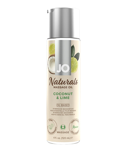 JO JO Naturals Massage Oil - Coconut & Lime 4 oz Bottle