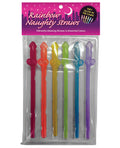 Kheper Naughty Glow in the Dark Rainbow Straws - Pack of 6