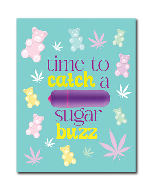 Kush Kards 420 Foreplay Sugar Buzz Greeting Card w/Rock Candy Vibrator & Fresh Vibes Towelettes