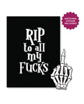 Kush Kards Halloween Rip Fucks Greeting Card w/Sticker