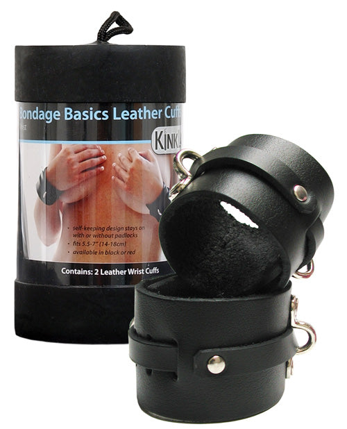 Kinklab KinkLab Leather Wrist Cuffs - Black
