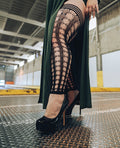 Kixies Jo Circle Fishnet Footless Thigh High Black D (2)