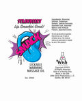 Smack Smack Warming Massage Oil - 2 oz Strawberry - Image 2