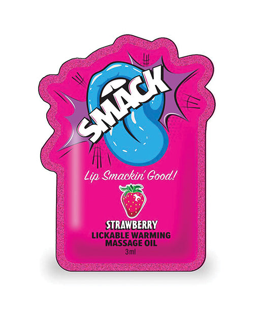 Smack Smack Lickable Warming Massage Oil - Strawberry 3 ml pouch