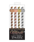 Candy Prints Glitterati Boobie Party Tall Straws - Pack of 8