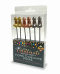 Candy Prints Glitterati Penis Hor D'Oeuvre Picks - Set of 6