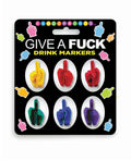 Little Genie Give A Fuck Drink Markers 6 pc Set - Multi-Color