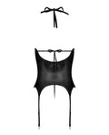 Lust by Magic Silk Lust Madame Corset w/Metal Garters & G-String Black S/M - Image 5