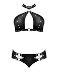 Lust by Magic Silk Lust Juno Top w/Velcro Choker Neck & Mini Short Black L/XL - Image 4