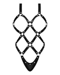 Lust by Magic Silk Lust Contessa Cupless Strappy Brazilian Teddy Black L/XL - Image 4