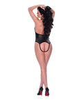 Lust by Magic Silk Lust Aura Crotchless Open Back Teddy Black L/XL - Image 4