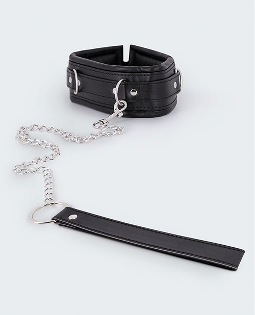 Lust Lust PU Leather Collar & Leash - Black