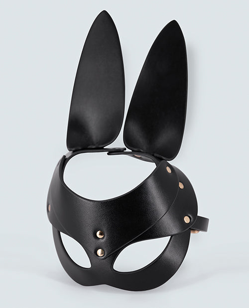 Lust Lust PU Leather Bunny Mask - Black