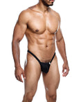 MaleBasics Male Basics Y Buns Thong Black MD - Image 4