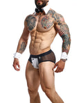 MaleBasics Male Basics MOB Maitre D Brief, Bow & French Cuffs Black/White XL - Image 2