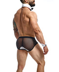 MaleBasics Male Basics MOB Maitre D Brief, Bow & French Cuffs Black/White XL - Image 3