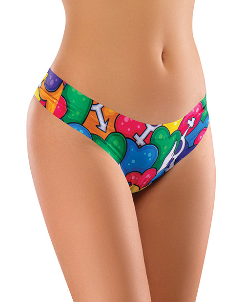 Mememe Mememe Pride Hearts Printed Thong MD