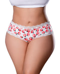 Exposed Sweet Treats Crotchless Boy Short w/Wicked Sensual Care Peach Lube - White QN