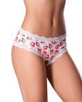 Exposed Sweet Treats Crotchless Boy Short w/Wicked Sensual Care Peach Lube - White S/M