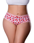 Exposed Sweet Treats Crotchless Boy Short w/Wicked Sensual Care Strawberry Lube - Pink QN