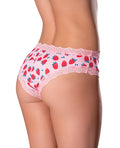 Exposed Sweet Treats Crotchless Boy Short w/Wicked Sensual Care Strawberry Lube - Pink S/M - Image 2