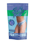 Exposed Sweet Treats Crotchless Thong w/Wicked Sensual Care Blueberry Lube - Blue L/XL - Image 3