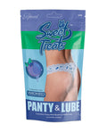 Exposed Sweet Treats Crotchless Thong w/Wicked Sensual Care Blueberry Lube - Blue L/XL - Image 4