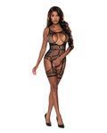 Exposed Seamless Halter Merry Widow w/Thigh Cuffs Black O/S - Image 2