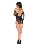 Exposed Seamless Long Sleeve Teddy Black O/S - Image 4