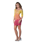 Exposed Seamless Ombre Half Sleeve Dress - Sunset Ombre O/S - Image 2