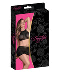 Exposed Sexy Time Courtney Polka Dot Mesh Halter & Skirt Black L/XL - Image 5