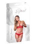 Exposed Risqu Business Cupless Bra & Crotchless Panty Red L/XL - Image 5