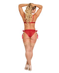 Exposed Sugar & Spice Ribbon Tie Bra & Panty Red L/XL - Image 3