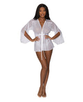 Exposed Modern Romance Flowing Short Robe White L/XL