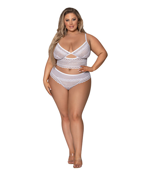 Exposed Modern Romance Bralette & Cheeky Hipster White 2X