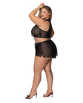 Exposed Modern Romance Tie Front Halter & Tap Pant Black 2X - Image 2