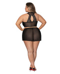 Exposed Modern Romance Tie Front Halter & Tap Pant Black 2X - Image 3