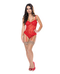 Exposed Ooh La Lace Bustier & Panty Red L/XL