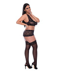 Exposed Ooh La Lace Bralette, Garter Skirt & G-String Black QN - Image 2