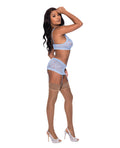 Exposed Ooh La Lace Bralette, Garter Skirt & G-String Periwinkle S/M - Image 2
