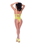 Exposed Love Star High Leg Teddy w/Snap Crotch Chartreuse S/M - Image 3