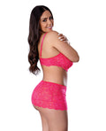 Exposed Get It Girl Lace Bra w/Skirt & Thong - Pink QN - Image 2